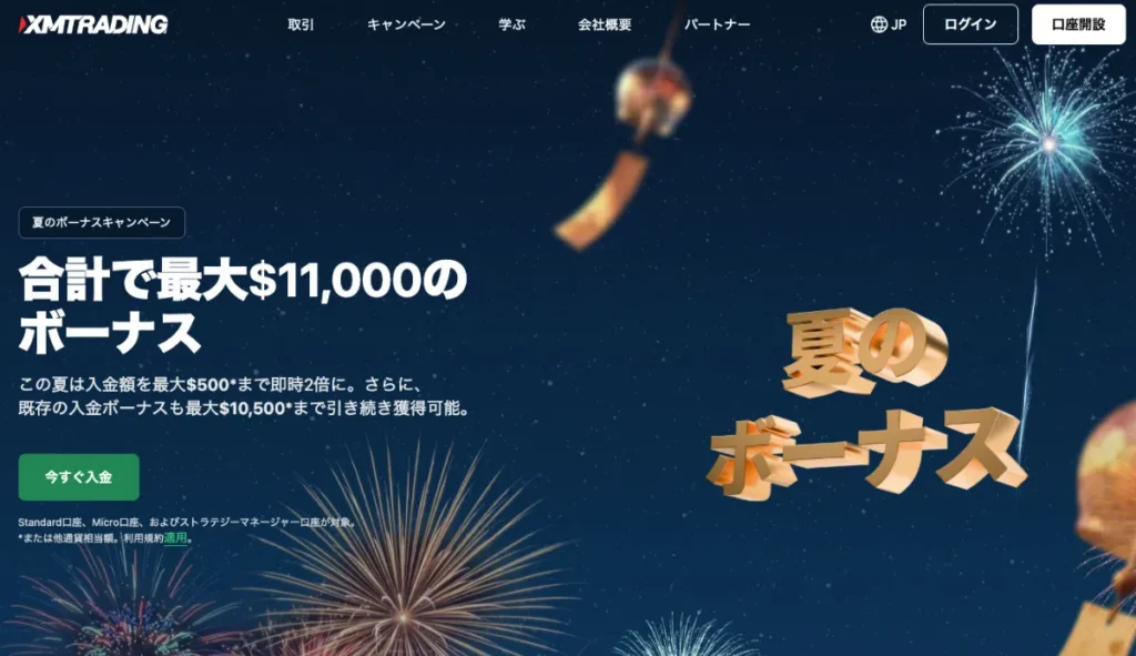 2位 XMTrading：100％+100％+20%【期間限定】
